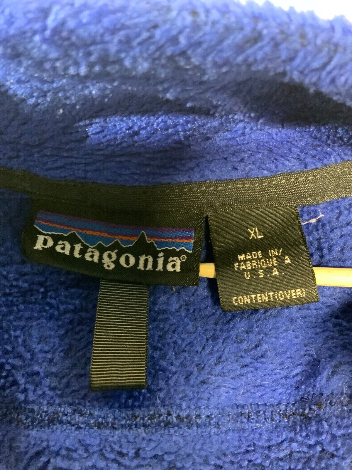 Vintage Patagonia R2 Fleece Sweater Jacket XL Blue Full Zip Made Usa
