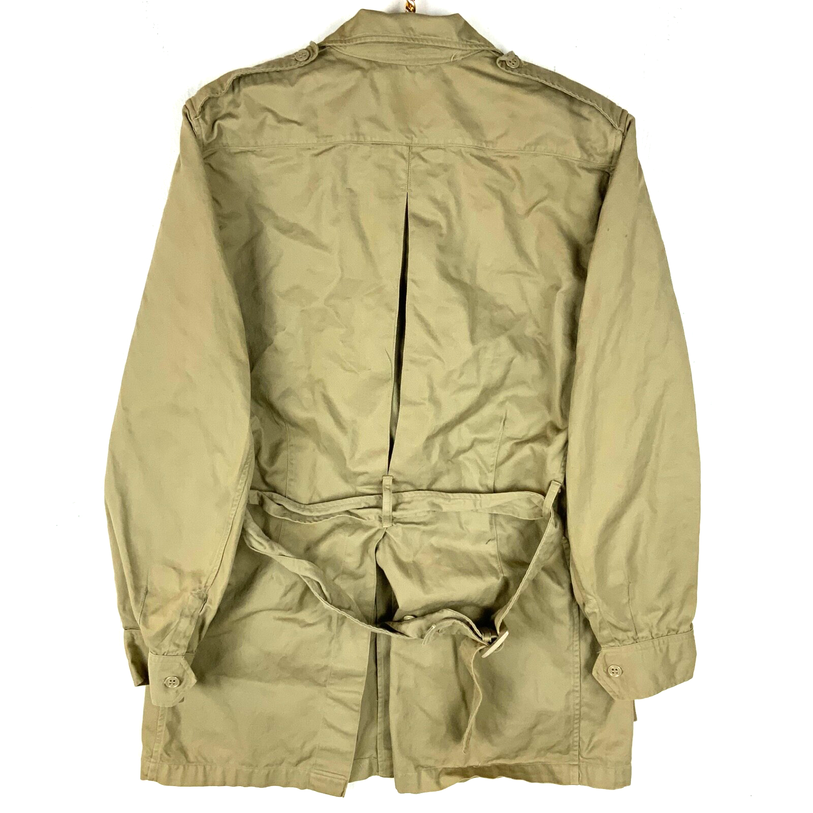 Vintage Usaf Tan Tropical Military Jacket Size Large Beige Button Up 1957