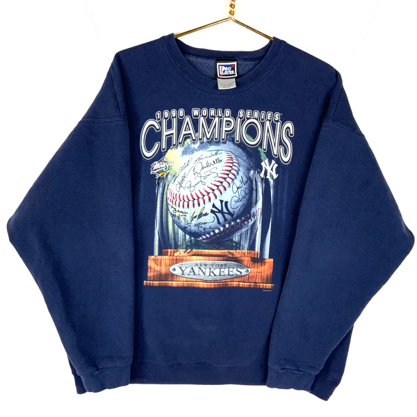 Vintage New York Yankees Pro Player Sweatshirt 2XL Blue 1998 Mlb Champs 90s