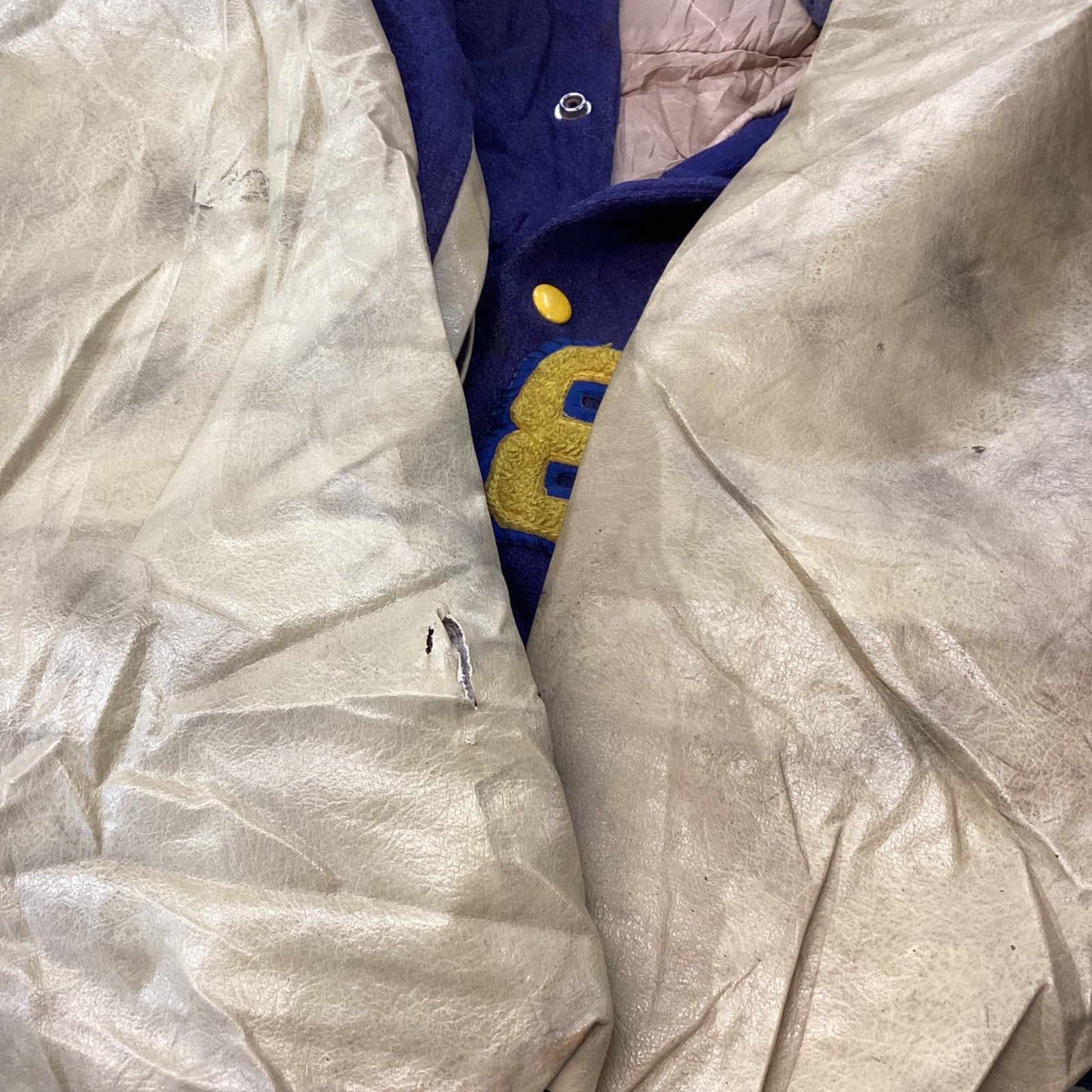 Vintage 1980s Leather Wool Varsity Jacket Medium Made Usa Joliet
