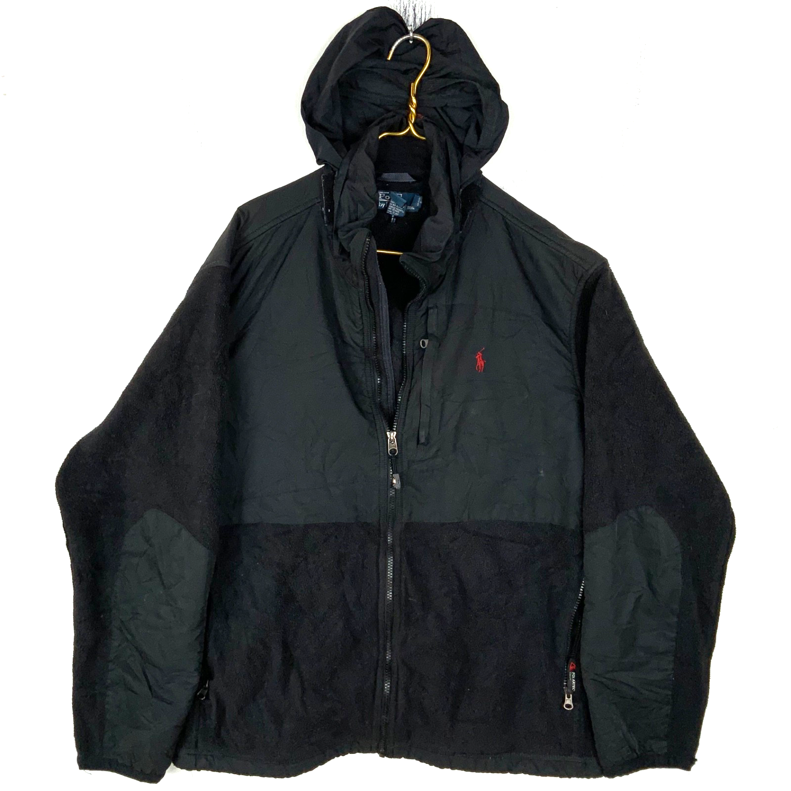 Vintage Polo By Ralph Lauren Fleece Sweater Jacket XL Full Zip Hooded Polartec