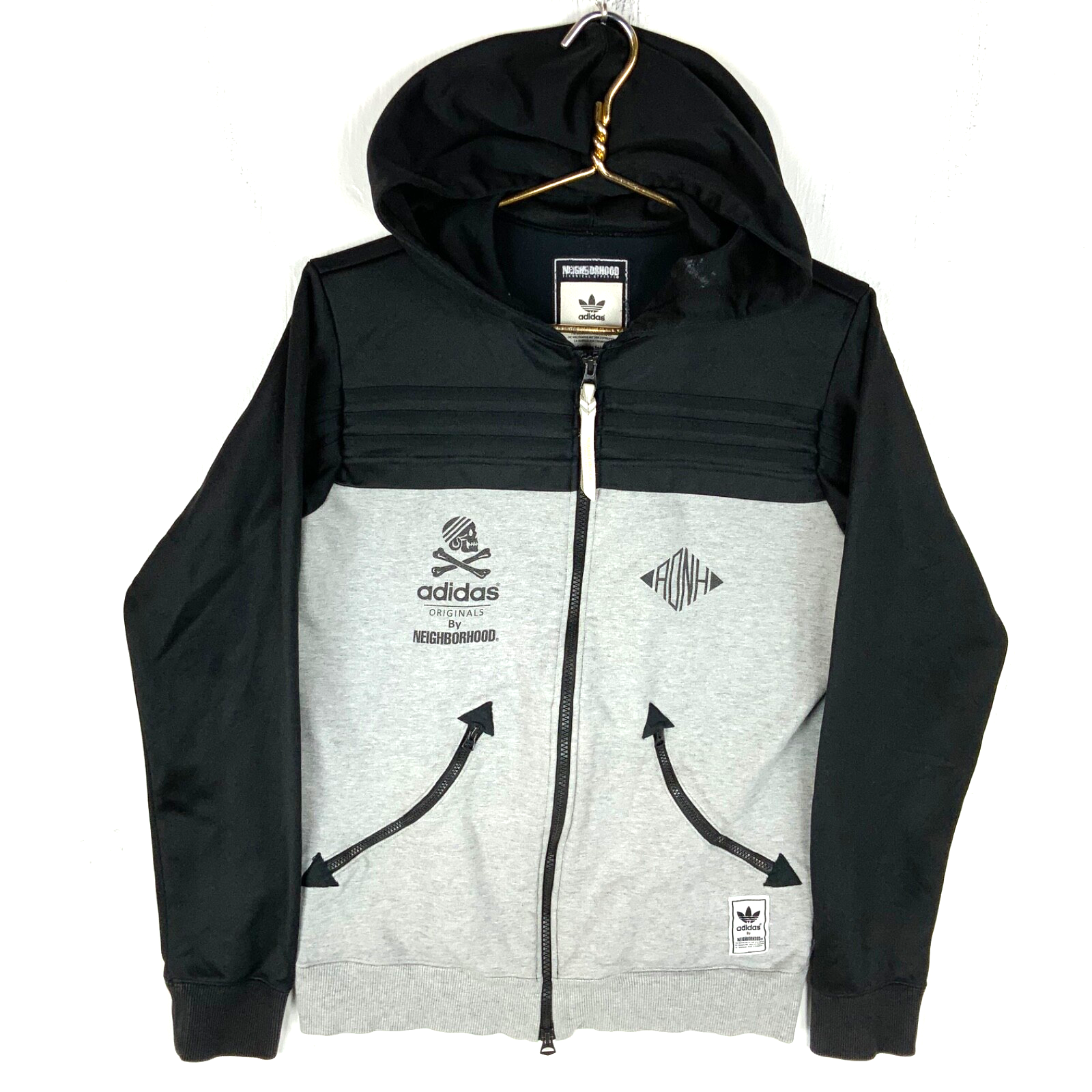 Adidas Originals By Neighborhood Sweatshirt Hoodie Size XS Gray Full Zip