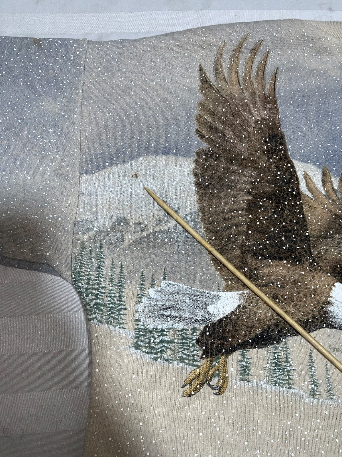 Vintage Wildlife Eagle Sweatshirt Henley Medium All Over Print Wildlife Usa 90s