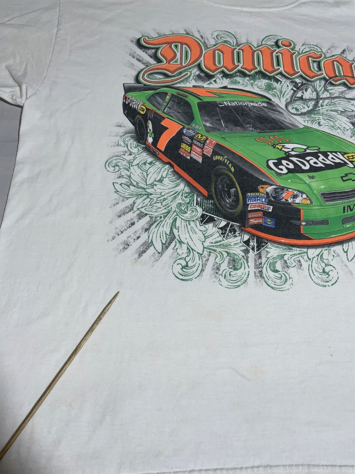 Vintage Nascar Racing Chase T-shirt XL White Double Sided Danica Patrick Y2K