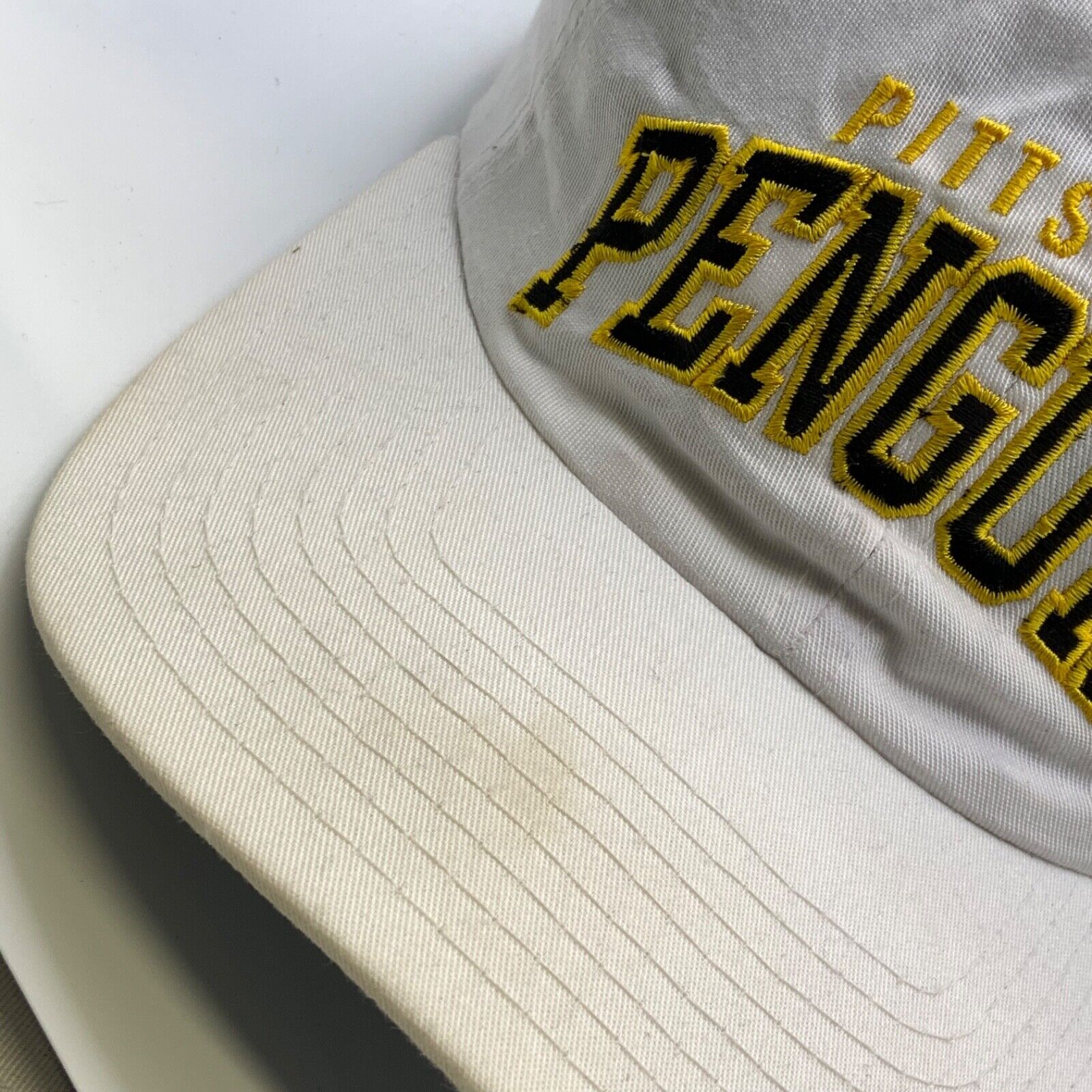 Vintage Pittsburgh Penguins Starter Arch Hat Cap Adjustable White Nhl Hockey