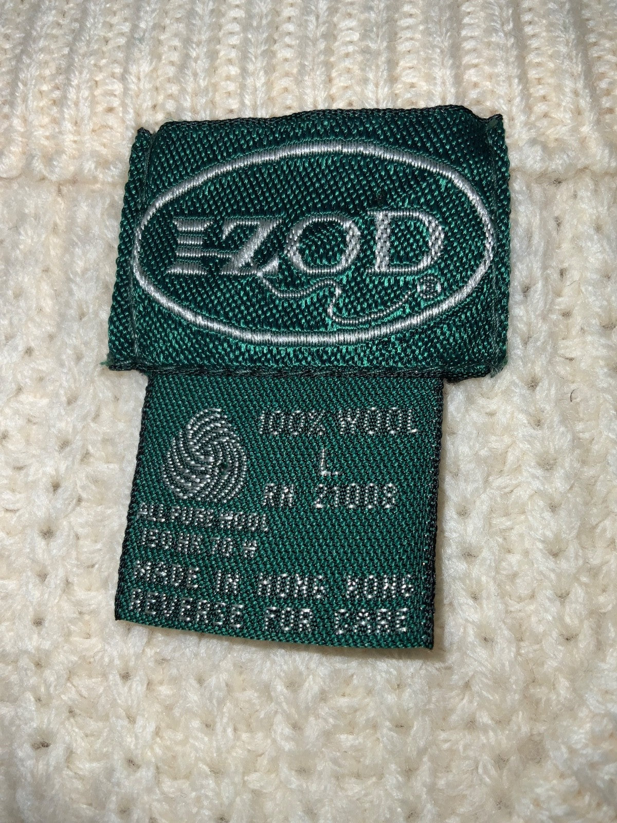 Vintage Izod 1980s Grandpa Wool Cable Knit Sweater Vest Large White V-neck