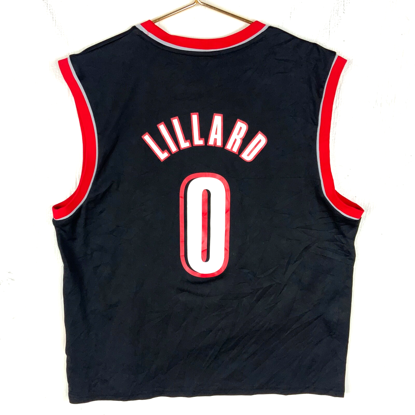 Portland Trail Blazers Jersey Large Adidas Damian Lillard Black Nba