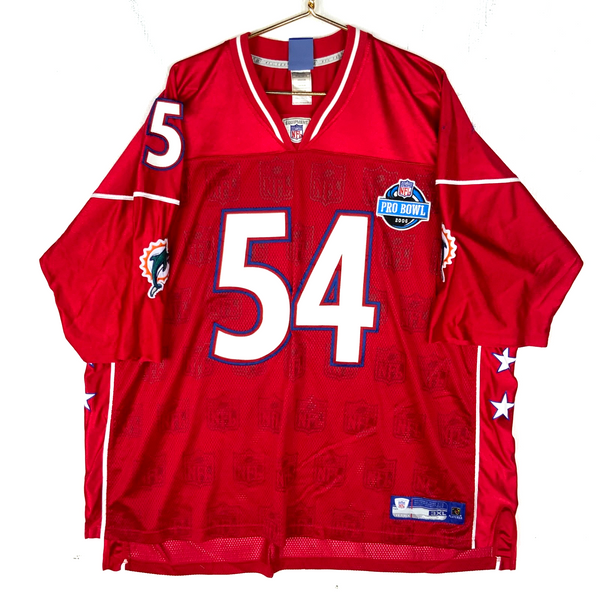 Vintage Miami Dolphins Pro Bowl Jersey 3XL Reebok Zach Thomas Red Nfl