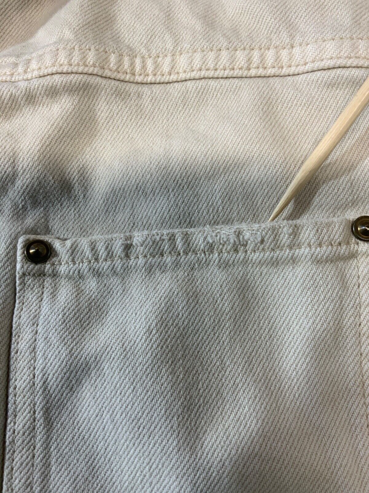 Polo Ralph Lauren Women’s Denim Jean Jacket XS White Plaid Lined 2 Pocket 90s