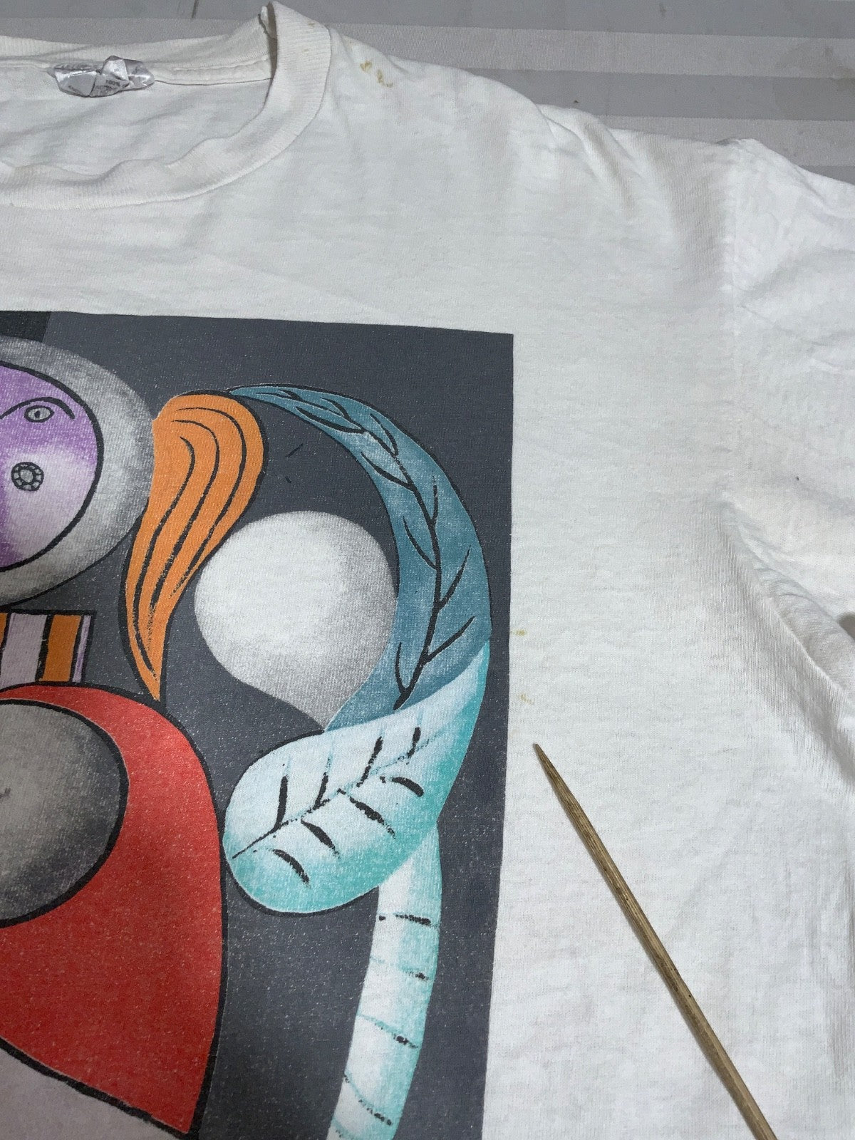 Vintage Pablo Picasso Art T-Shirt Large White Made Usa 1988 Single Stitch 80s