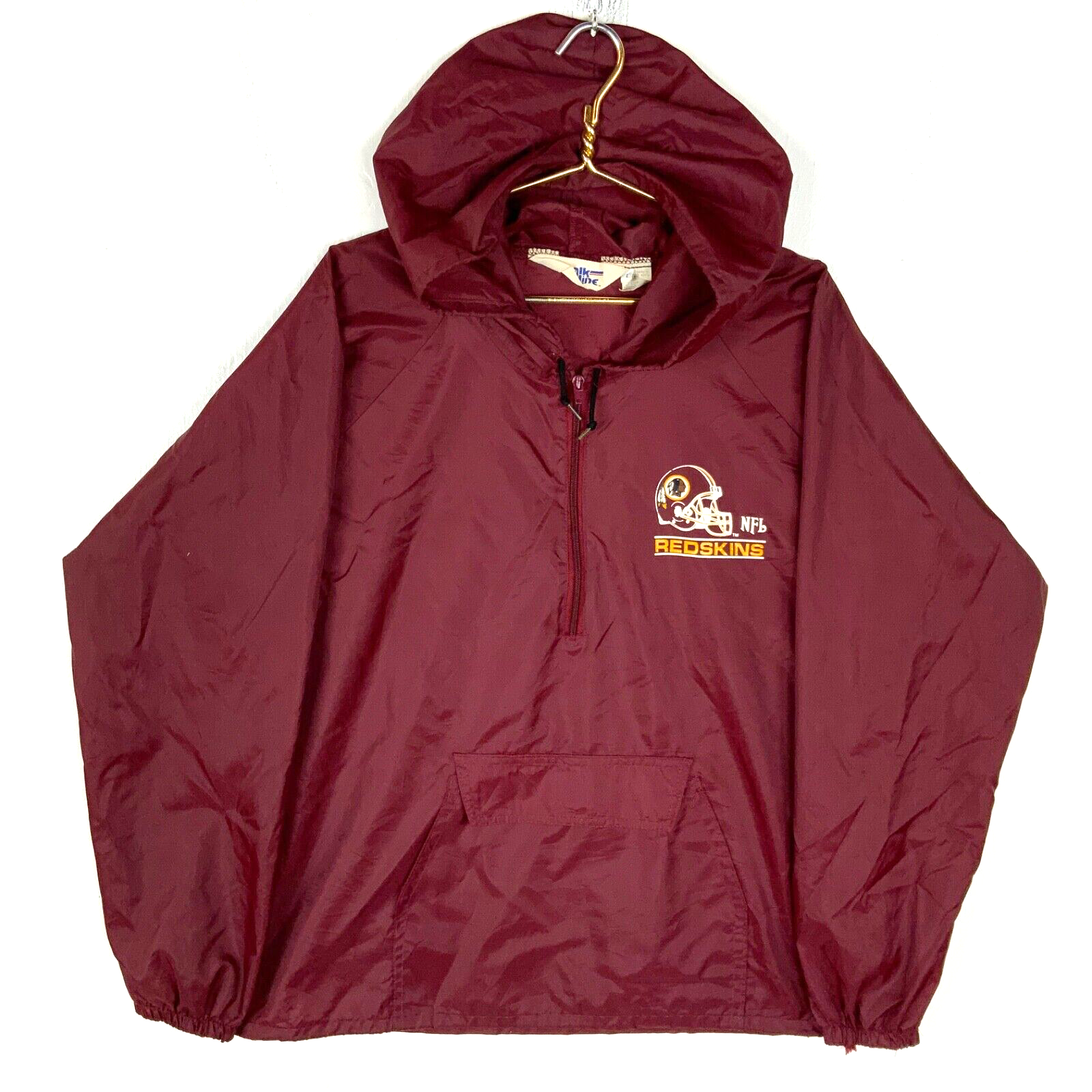 Vintage Washington Redskins Chalk Line Jacket Large Windbreaker Usa Nfl 1980s