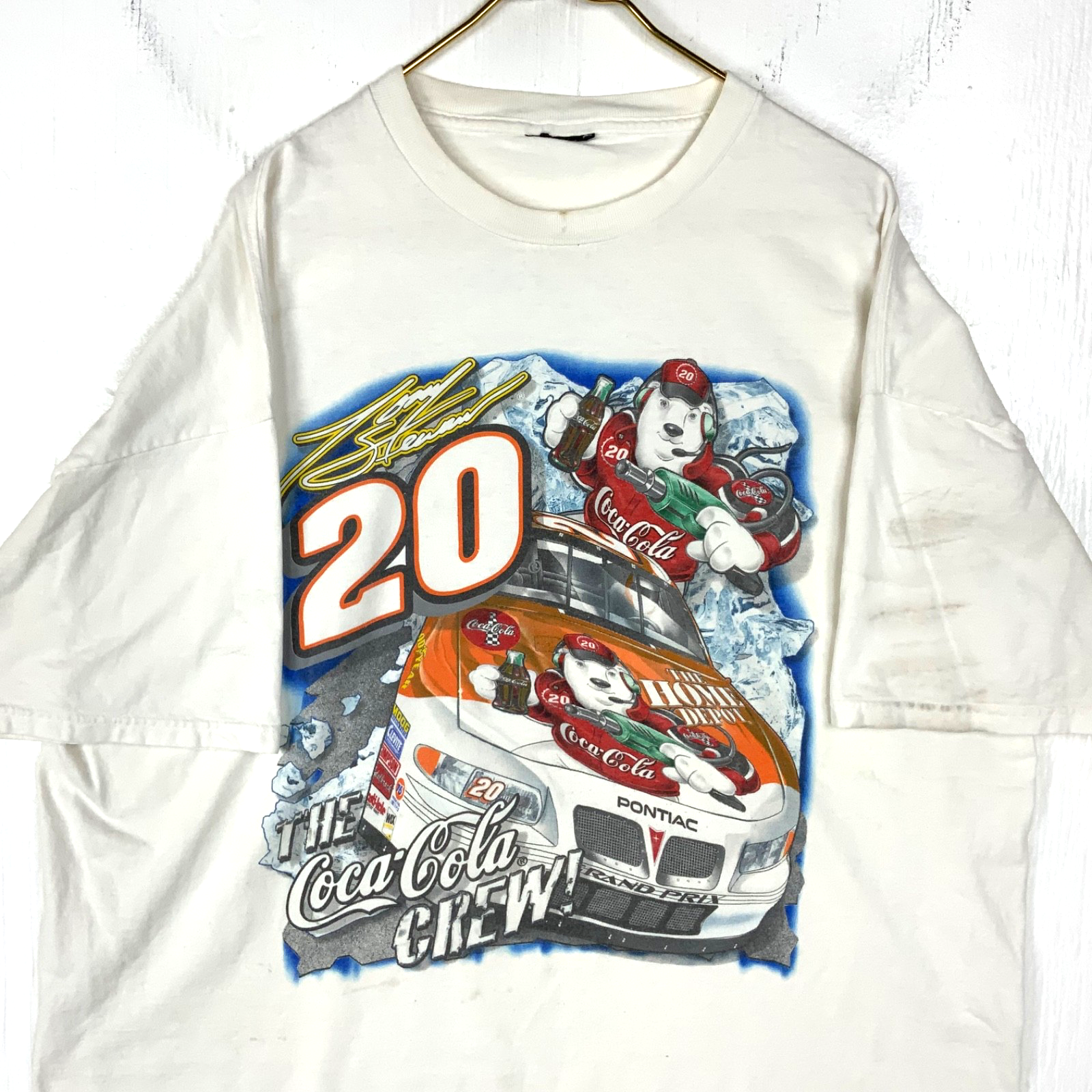 Vintage Nascar Coca Cola Crew T-shirt 2XL Home Depot Racing 2001 Tony Stewart