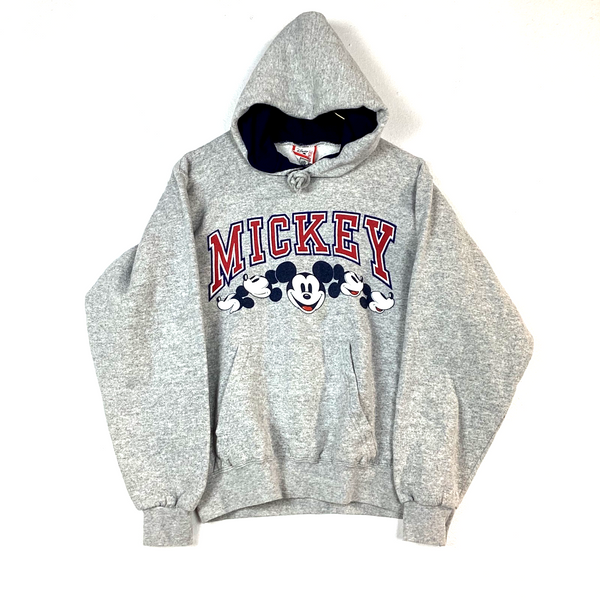 Vintage Disney Mickey Mouse Sweatshirt Hoodie Size Small Gray Made In Usa