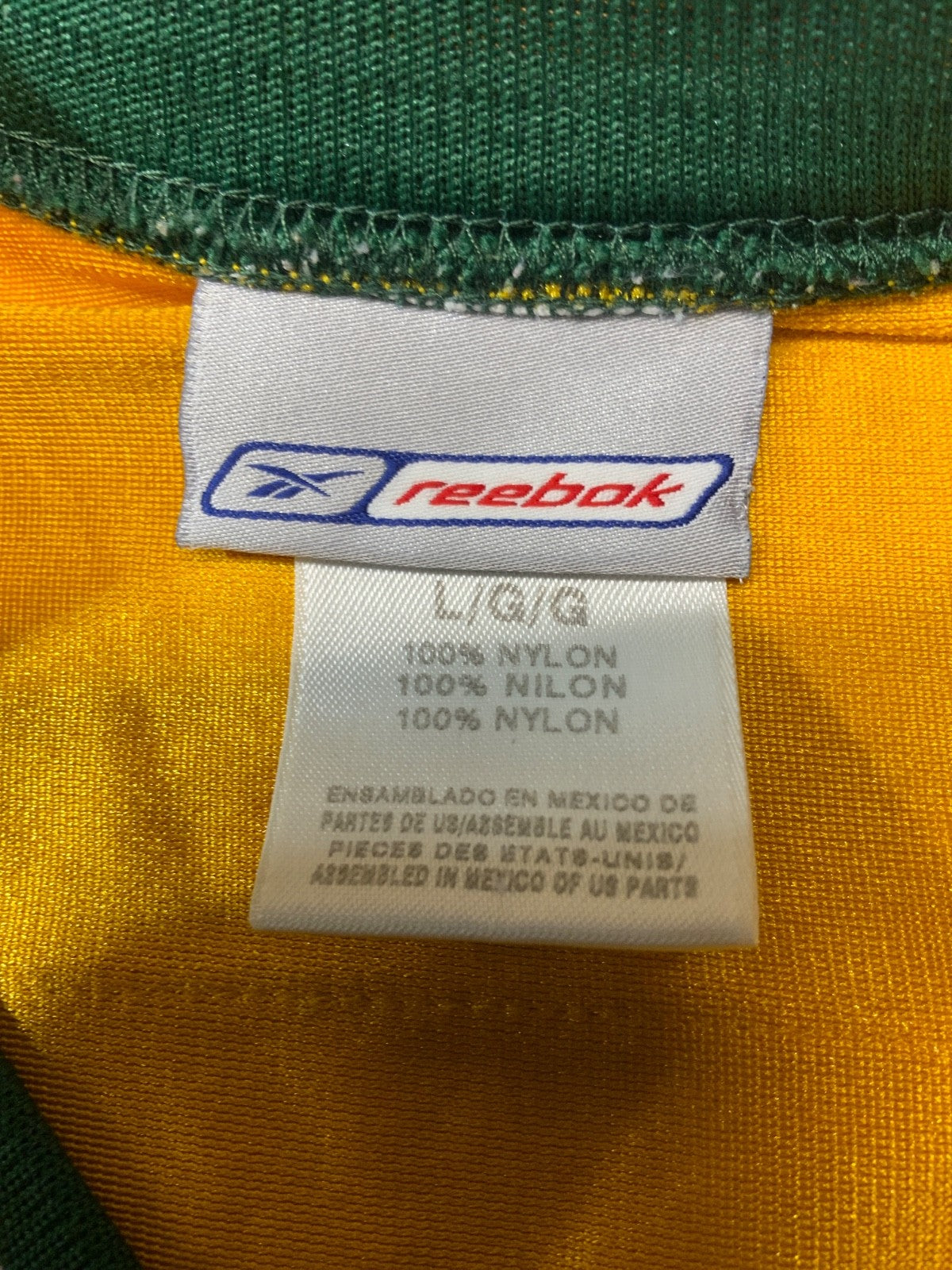 Vintage Green Bay Packers Jersey Large Reebok Antonio Freeman Yellow Nfl