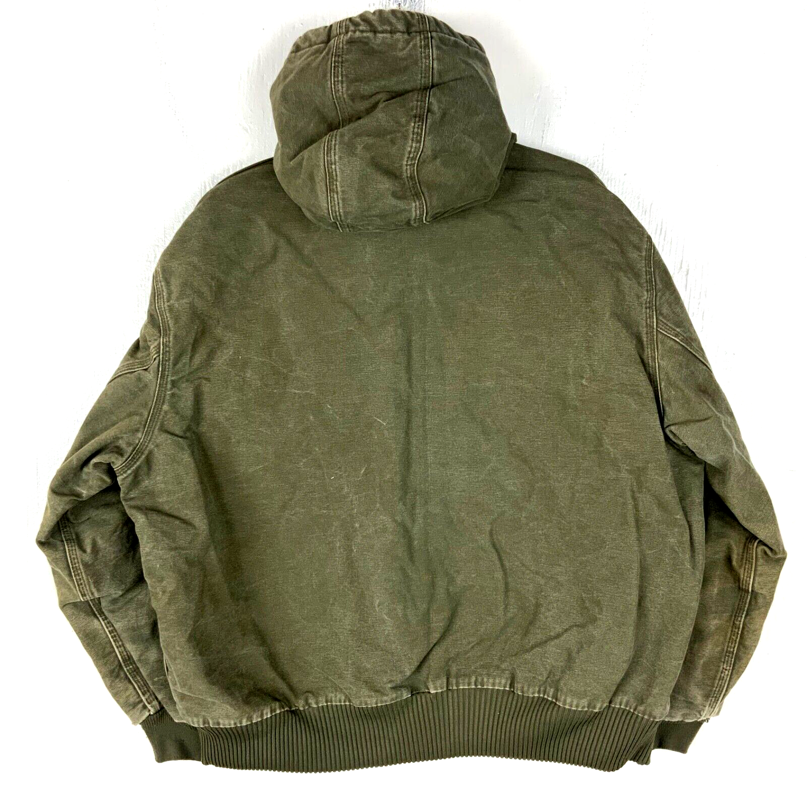 Carhartt Duck Jacket 2XL Green Full Zip Quilt Lined Workwear J130 Arg