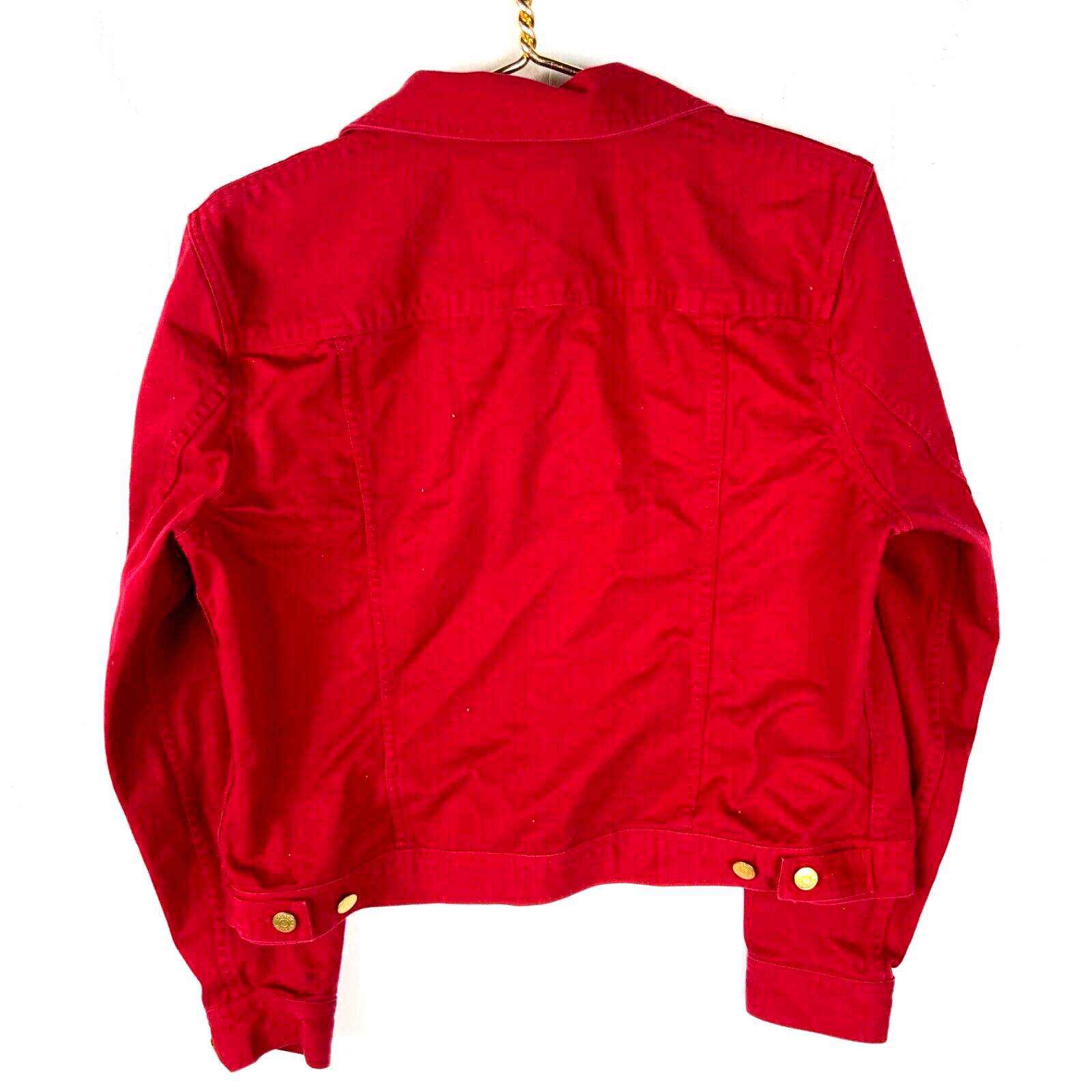 Vintage Lauren Ralph Lauren Women's Denim Jean Jacket Large Red