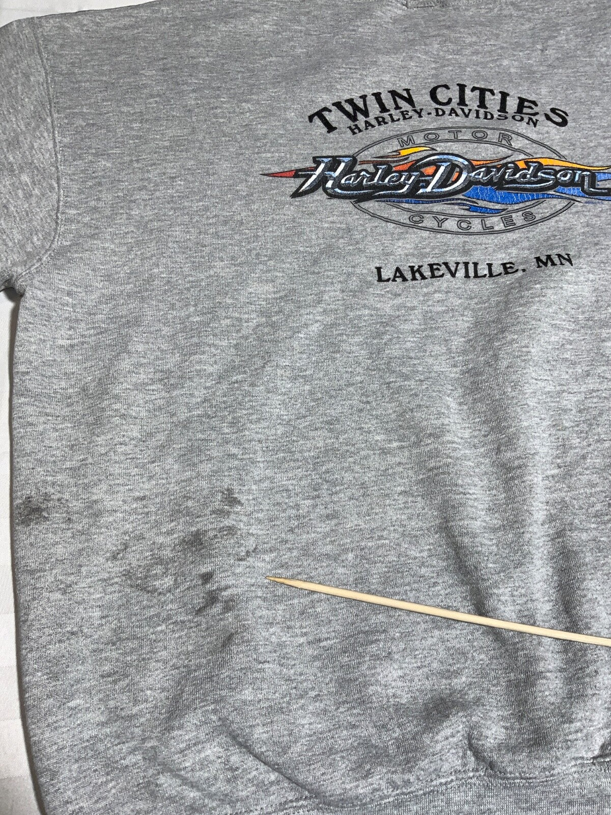 Vintage Harley Davidson Sweatshirt Crewneck 2XL Gray Y2K Twin Cities Minnesota