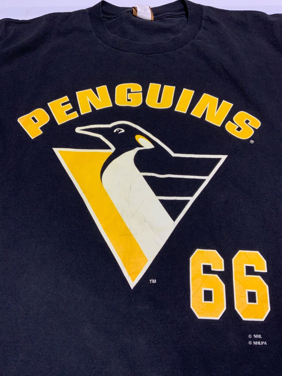 Vintage Pittsburgh Penguins Nutmeg T-shirt XL Made In Usa Nhl Mario Lemieux 90s