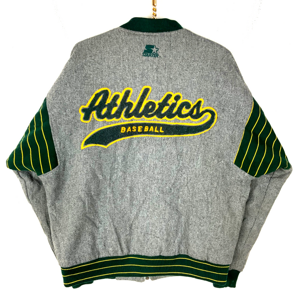 Vintage Oakland Athletics Starter Wool Varsity Bomber Jacket Large Mlb