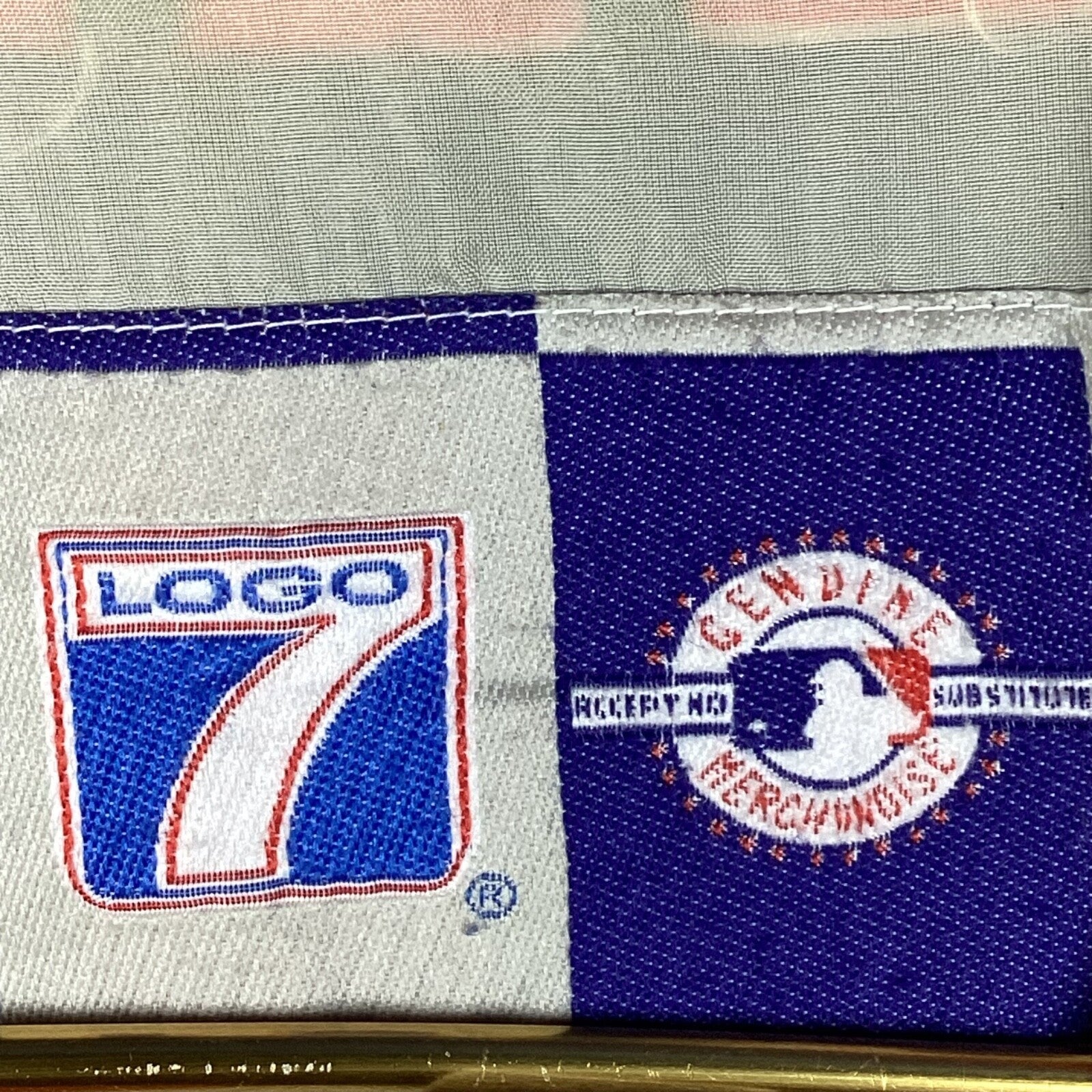 Vintage Logo 7 Atlanta Braves Windbreaker Jacket Size Large Blue Full Zip Mlb