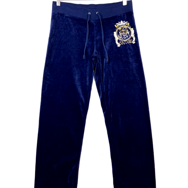 Vintage Juicy Couture Velour Women's Sweat Pants Small Blue Y2k