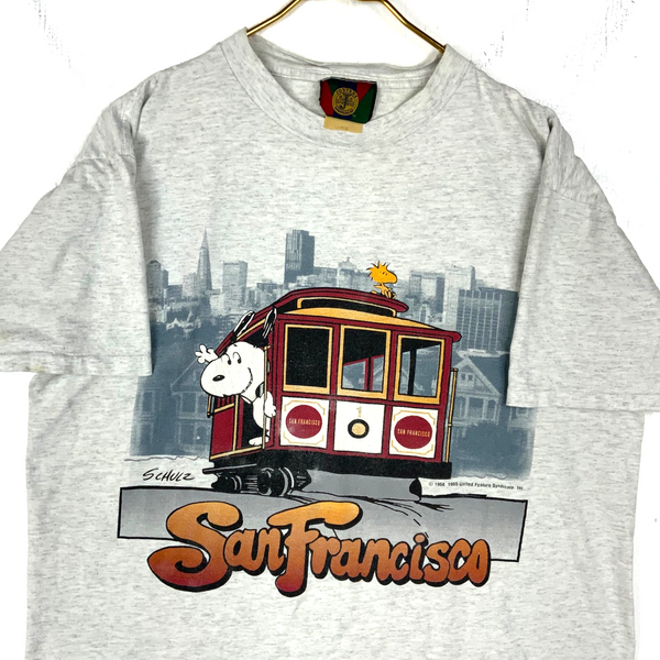 Vintage Snoopy Peanuts T-Shirt Large Single Stitch Cartoon San Francisco Usa 90s