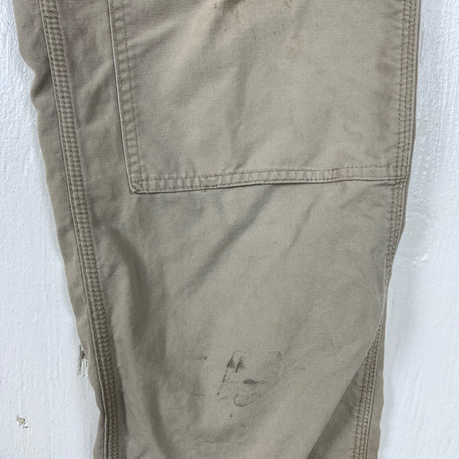 Carhartt Double Knee Dungaree Workwear Pants 32x36 Beige