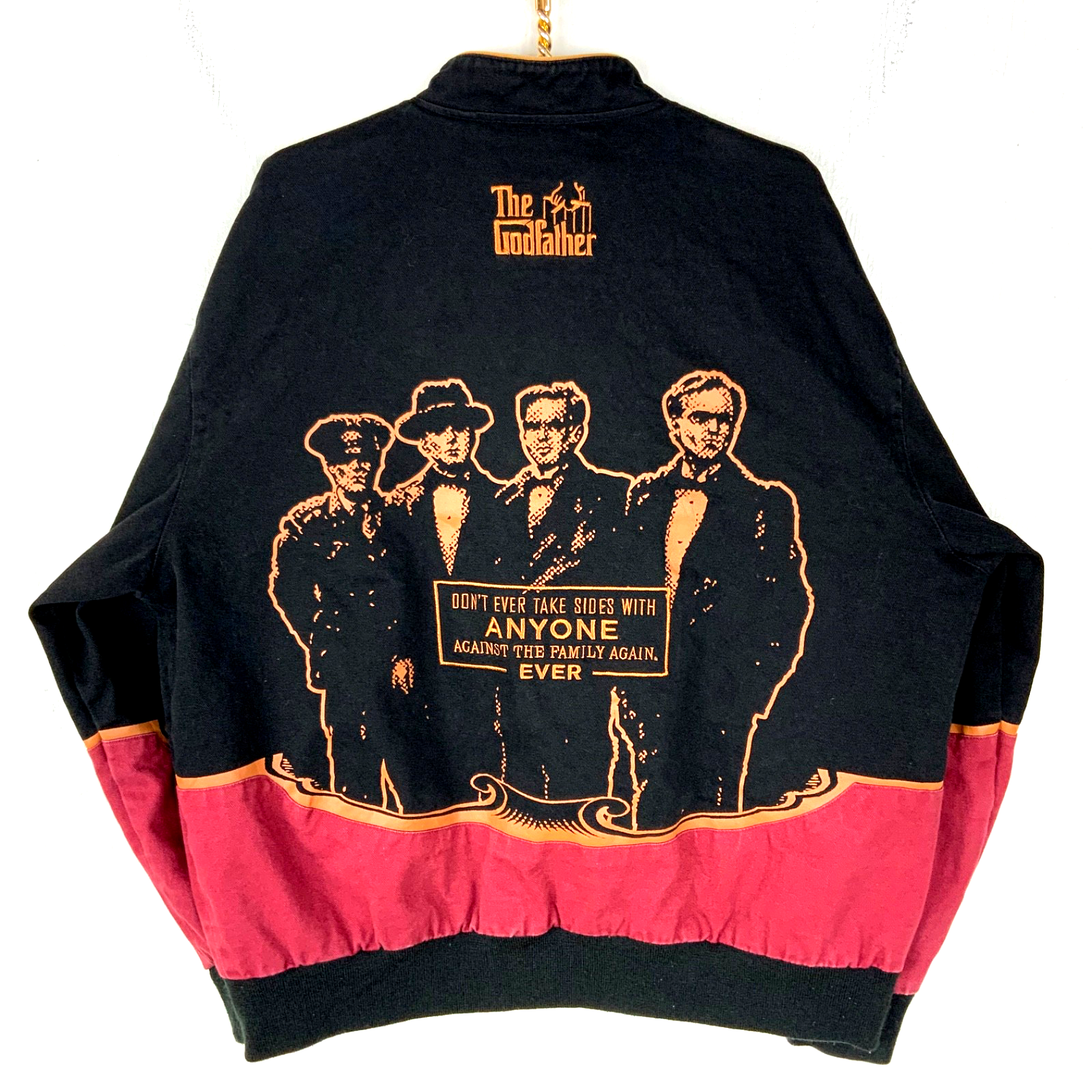 Jeff Hamilton The Godfather Jacket XL Black Snap Button Bomber Movie