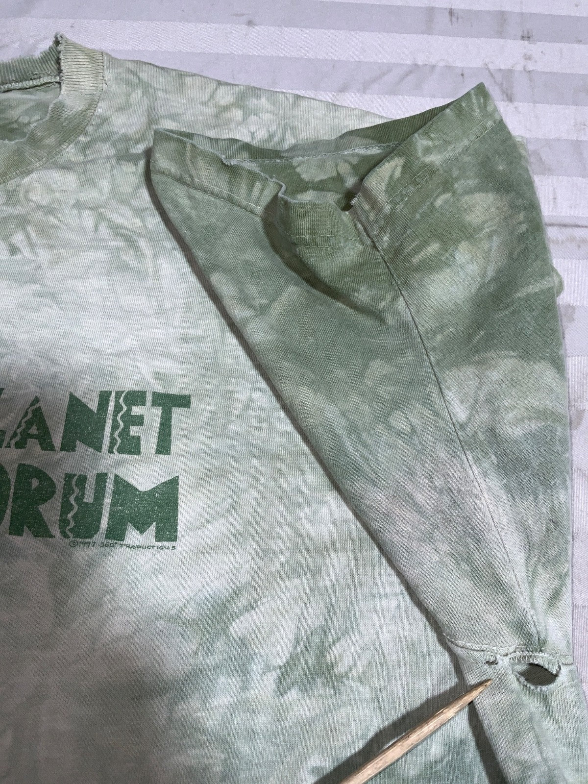 Vintage Planet Drum By Mickey Hart T-Shirt XL Liquid Blue Tie-Dye 1997 Music 90s