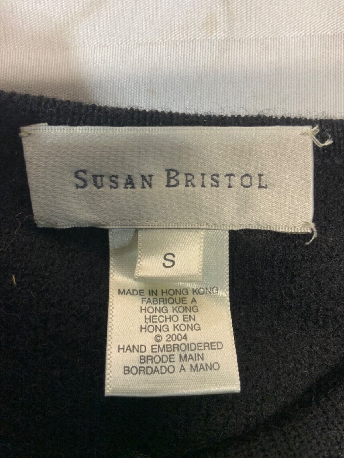 Vintage Susan Bristol Knit Cardigan Women’s Small Black Grandma Sweater
