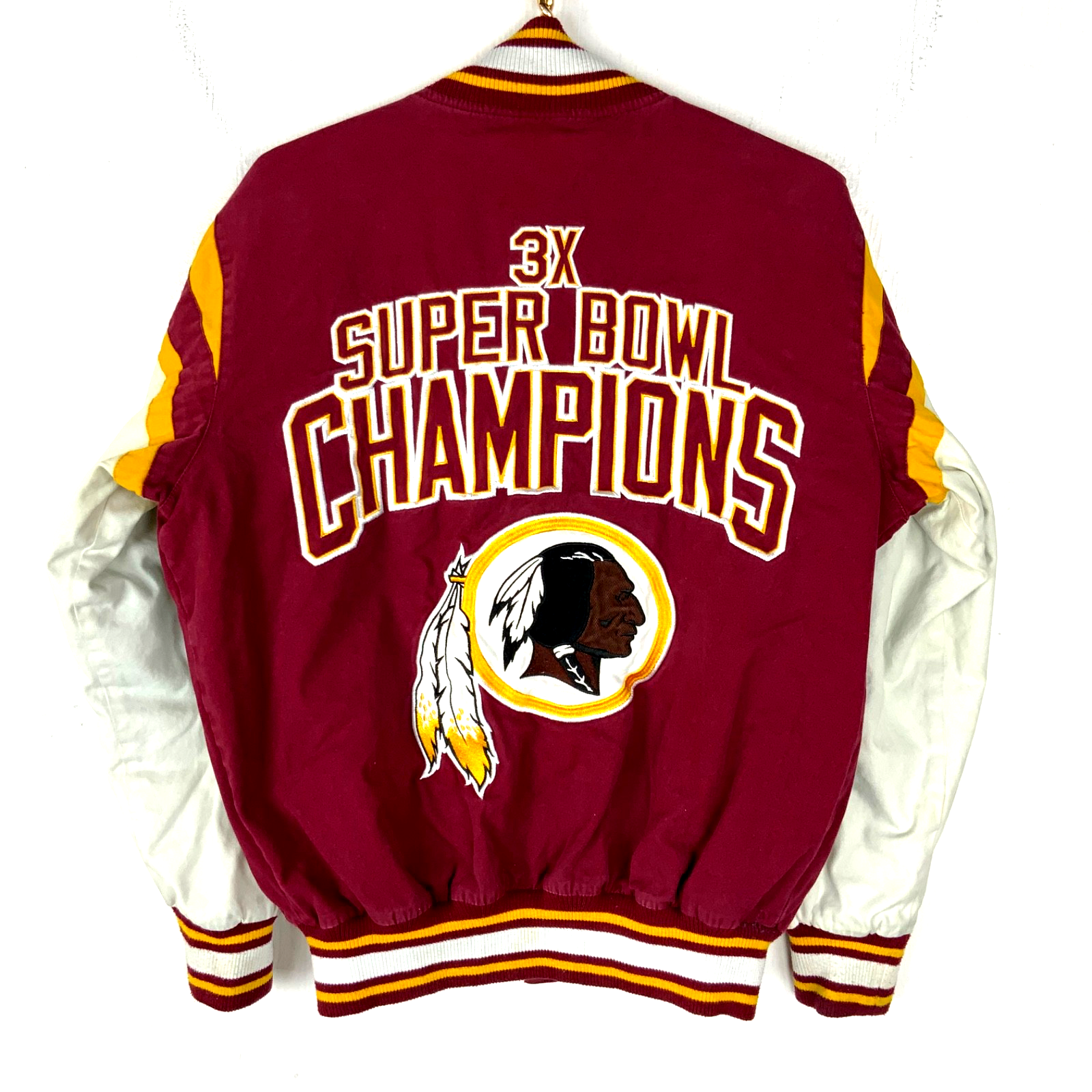Washington Redskins 3X Super Bowl Champ Varsity Jacket Medium Red Nfl