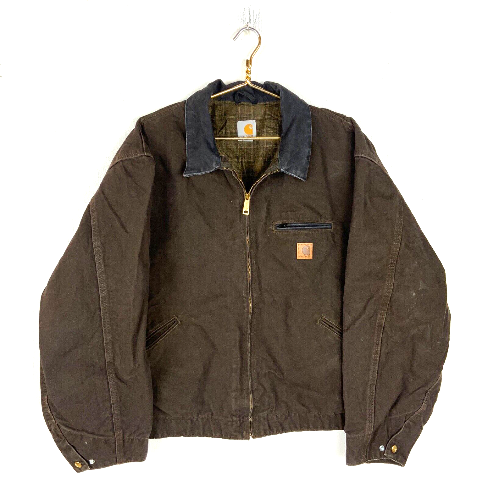 Carhartt Detroit Jacket 3XL Brown Full Zip Blanket Lined Workwear