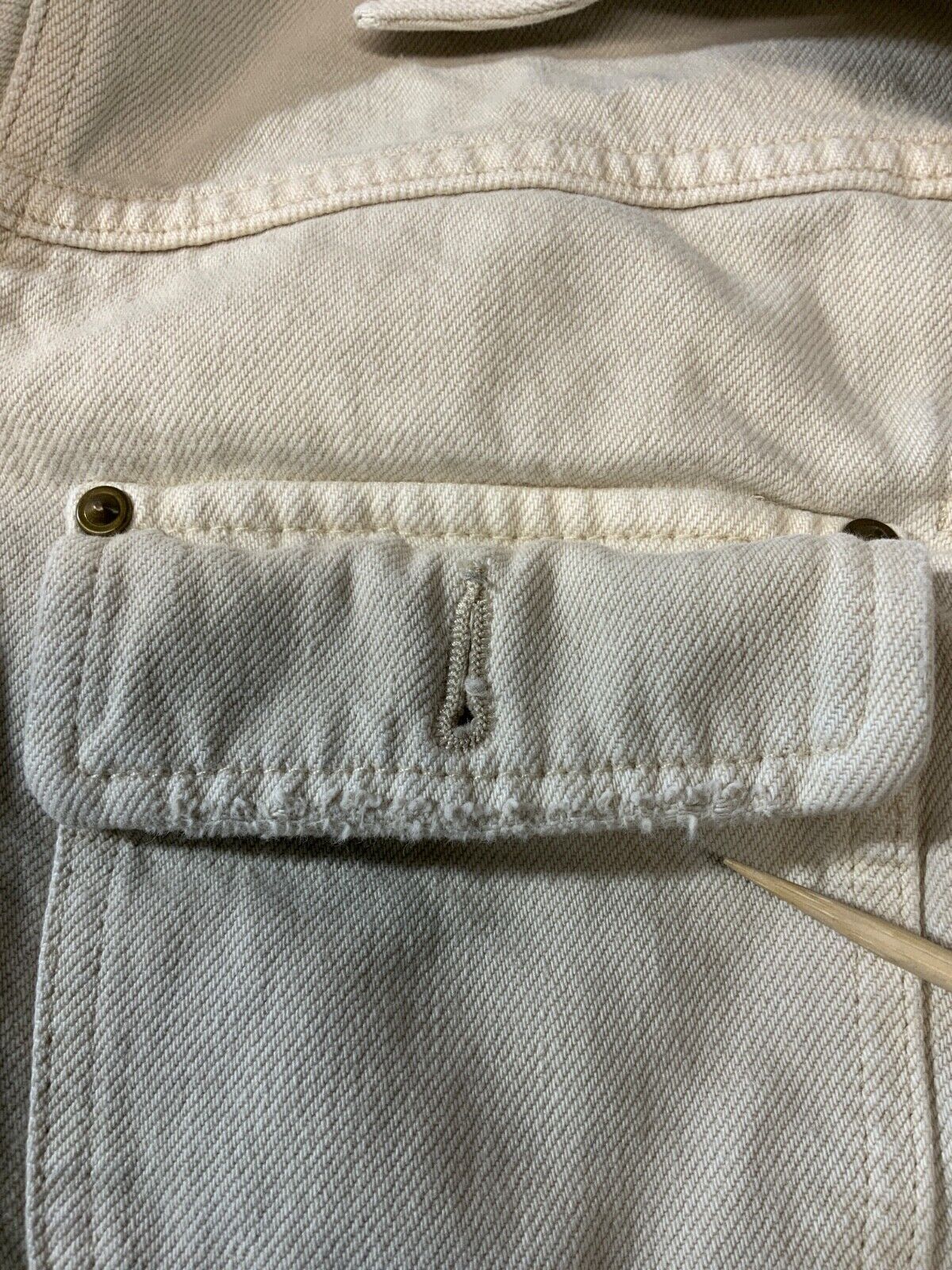 Polo Ralph Lauren Women’s Denim Jean Jacket XS White Plaid Lined 2 Pocket 90s