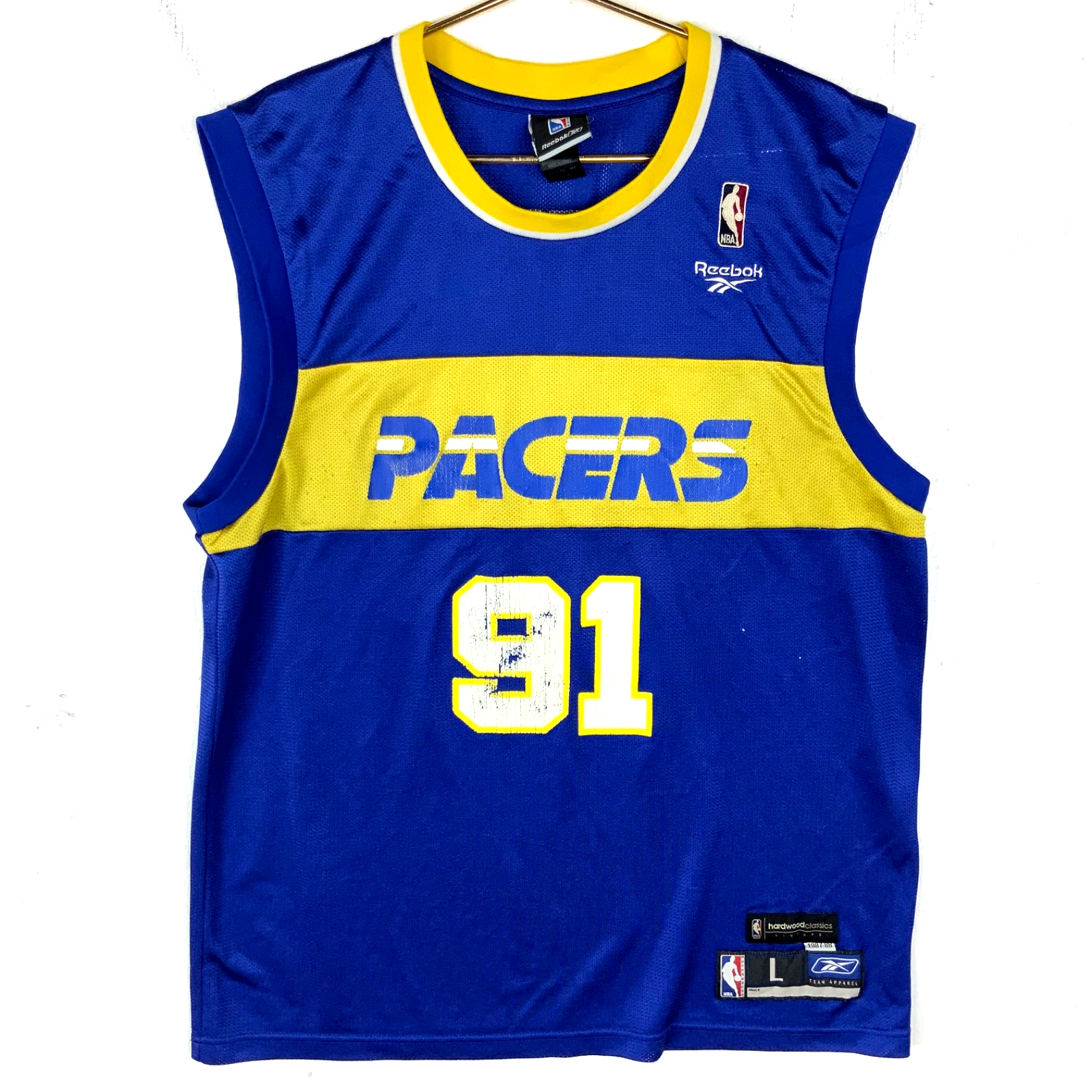 Vintage Indiana Pacers Jersey Large Reebok Ron Artest Blue Nba Hwc