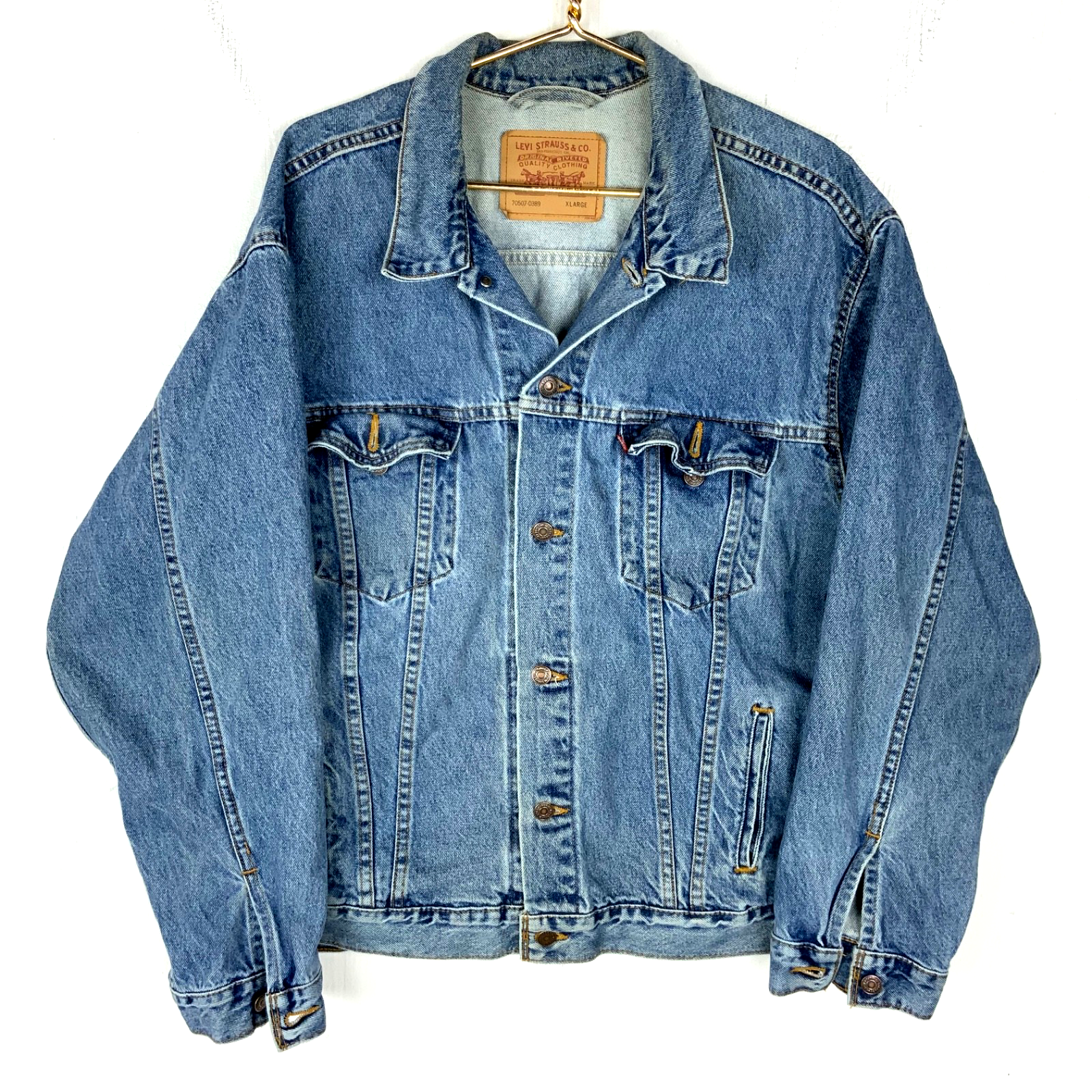 Vintage Levi’s Denim Jean Jacket XL Blue Medium Wash 90s