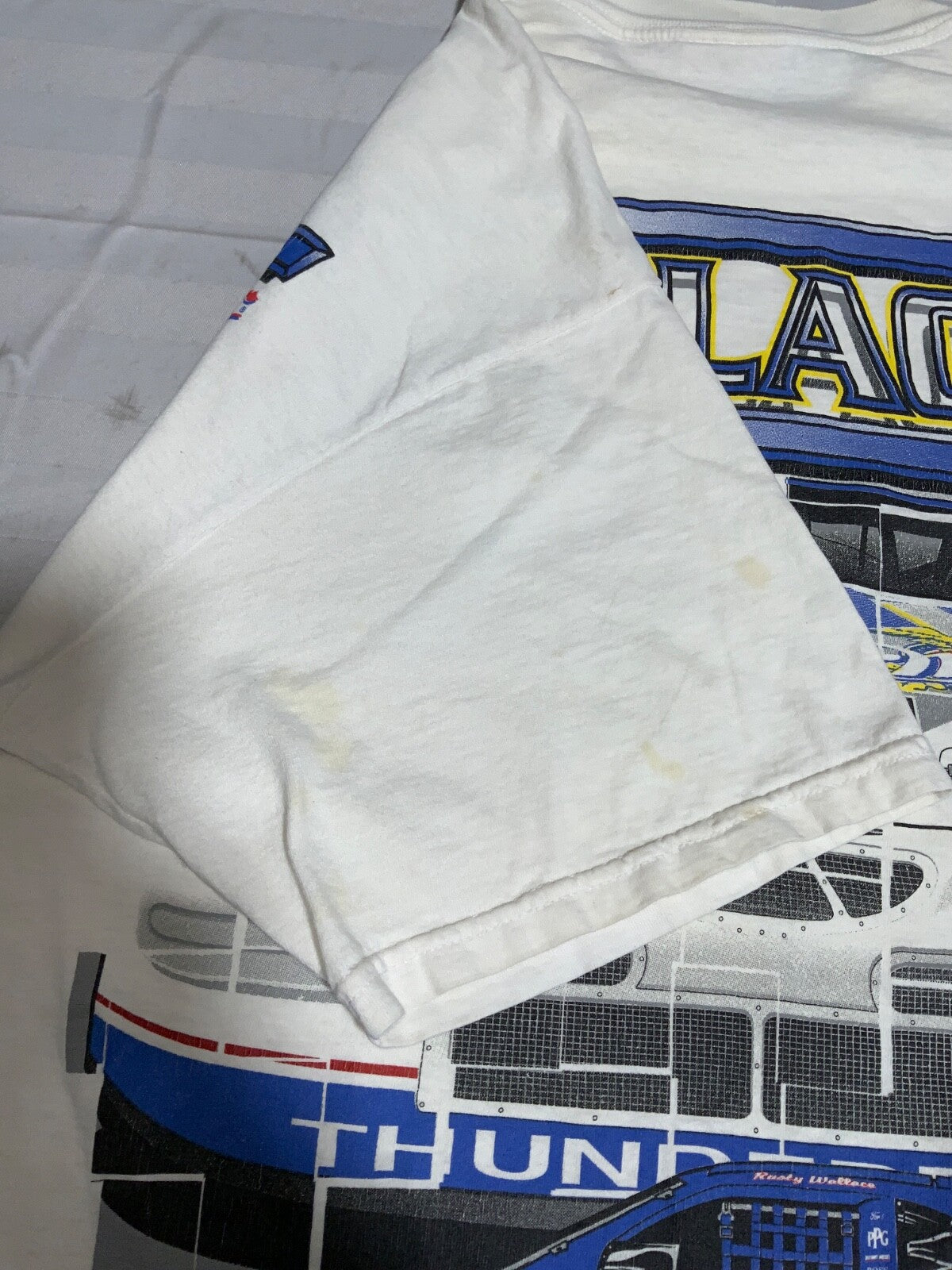 Vintage Nascar Racing T-shirt Large Double Sided Miller Racing Rusty Wallace 90s