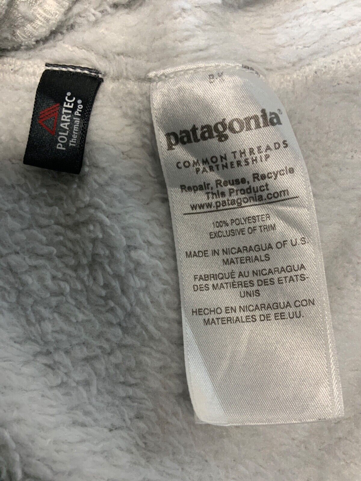 Patagonia Retool Fleece Sweater Jacket Women’s Small White Snap T