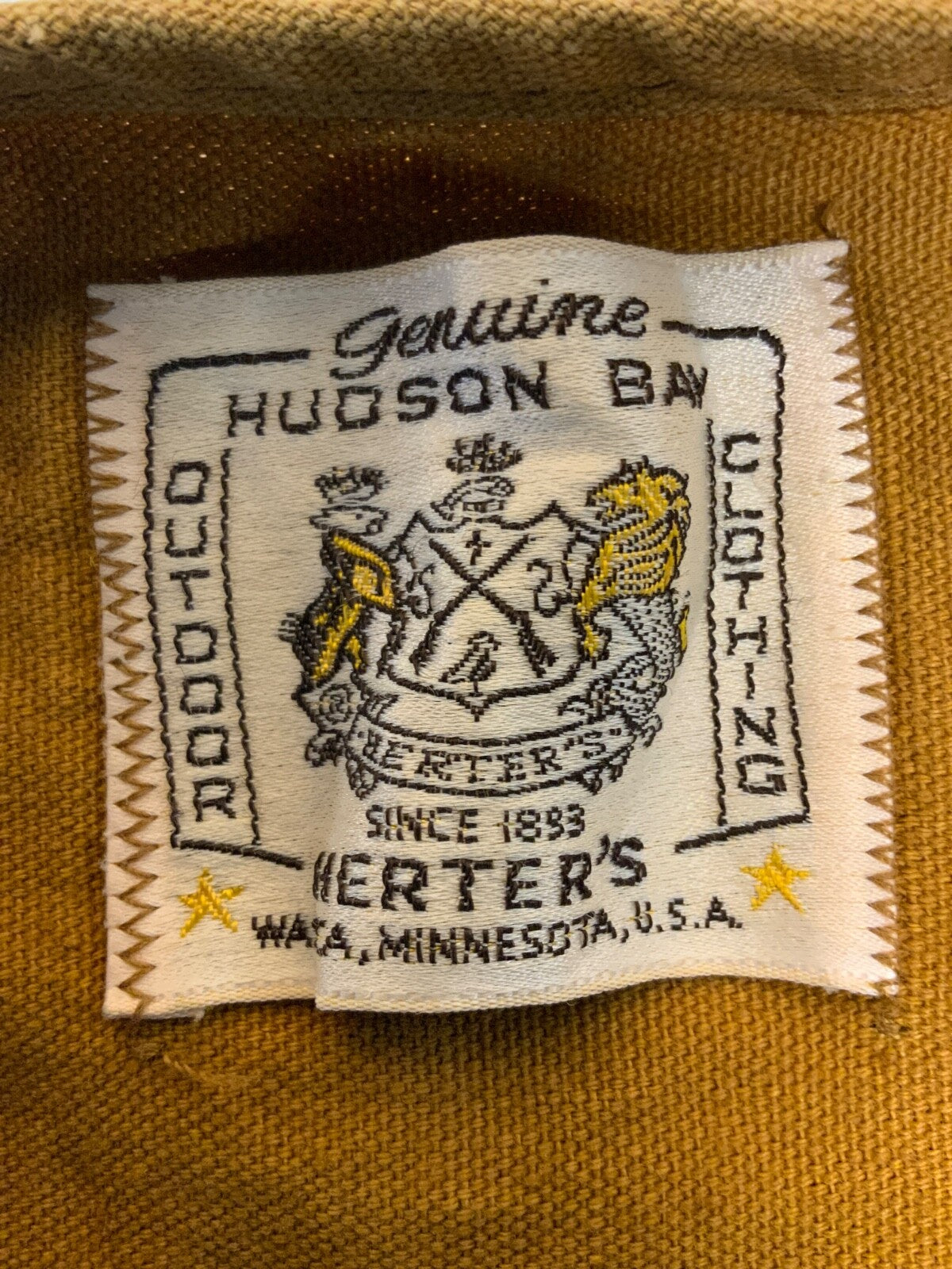 Vintage 1970's Hunting Vest XS Brown Full Zip Herter’s Hudson's Bay Made In Usa