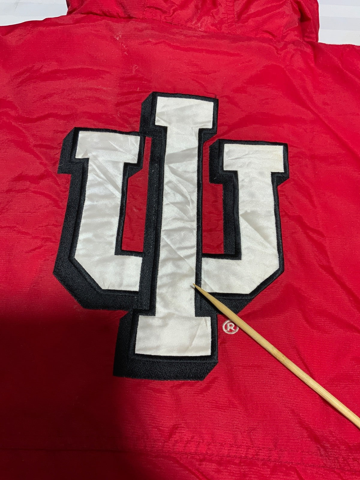 Vintage Indiana Hoosiers Starter Puffer Jacket 2XL Red Hooded Half Zip Ncaa