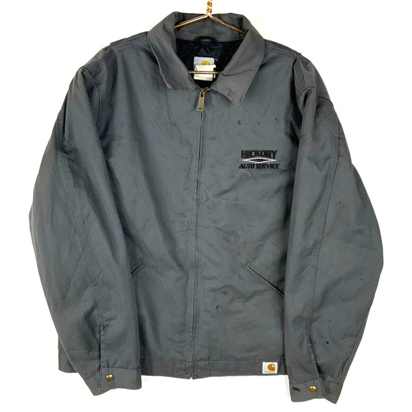 Carhartt Jacket Size Large Gray Full Zip Active Lined Work Wear J293 DKG