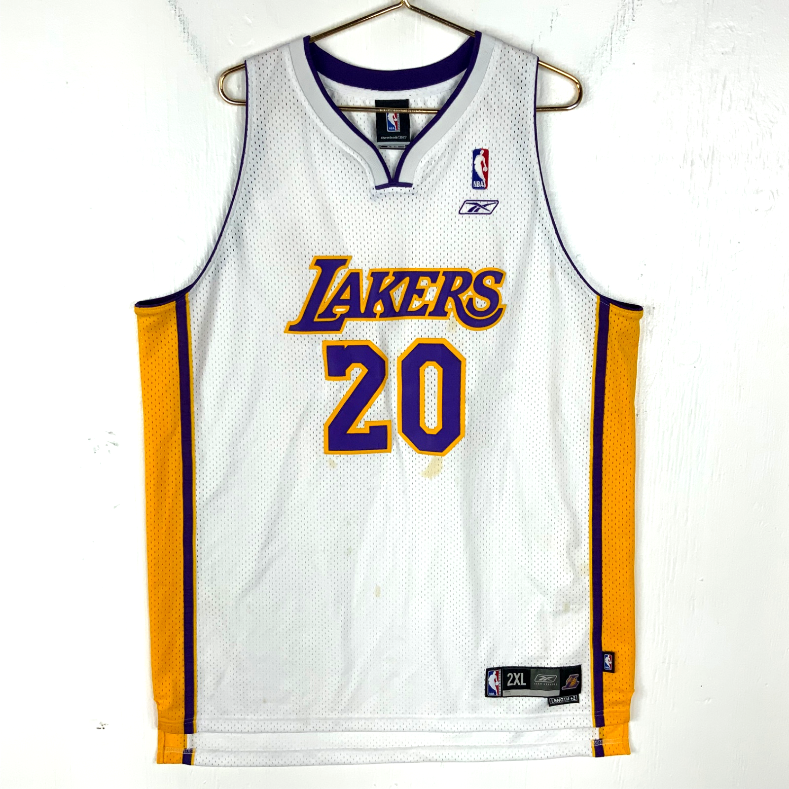 Vintage Los Angeles Lakers Jersey 2XL Reebok Gary Payton White Nba