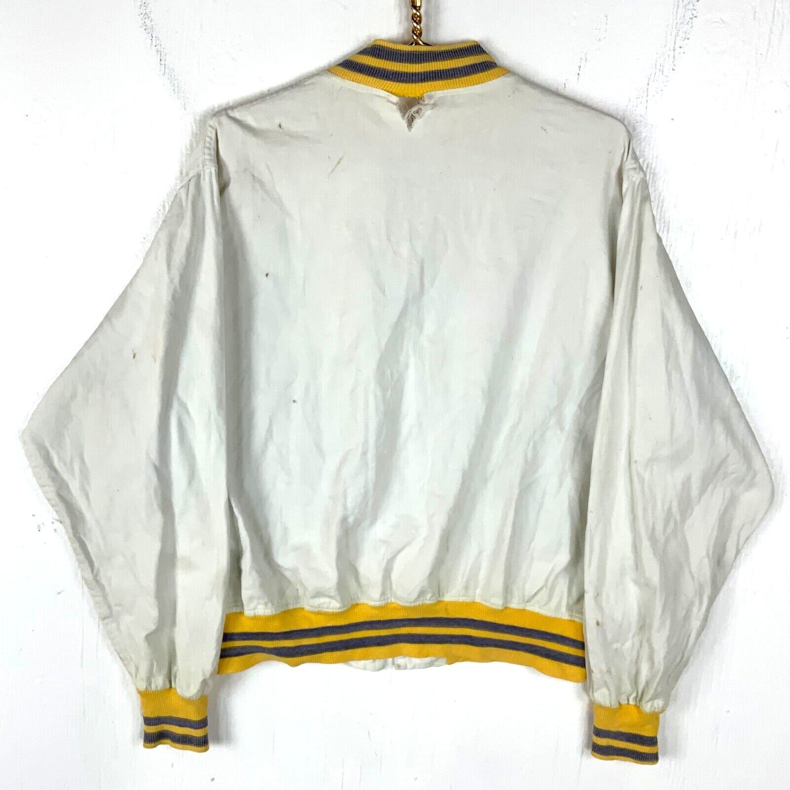 Vintage 1950s Jacket Large Full Zip Distressed Delta Pi Alpha Fraternity Bomber