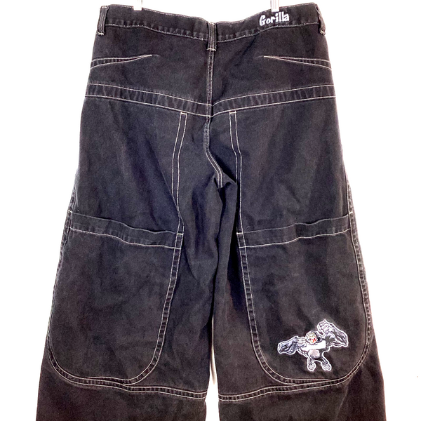Vintage Jnco Silverback Gorilla Denim Jean Size 40 Black Extra Baggy Rare Grail