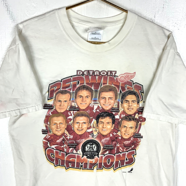 Vintage Detroit Red Wings Stanley Cup Champions T-shirt Large White Nhl