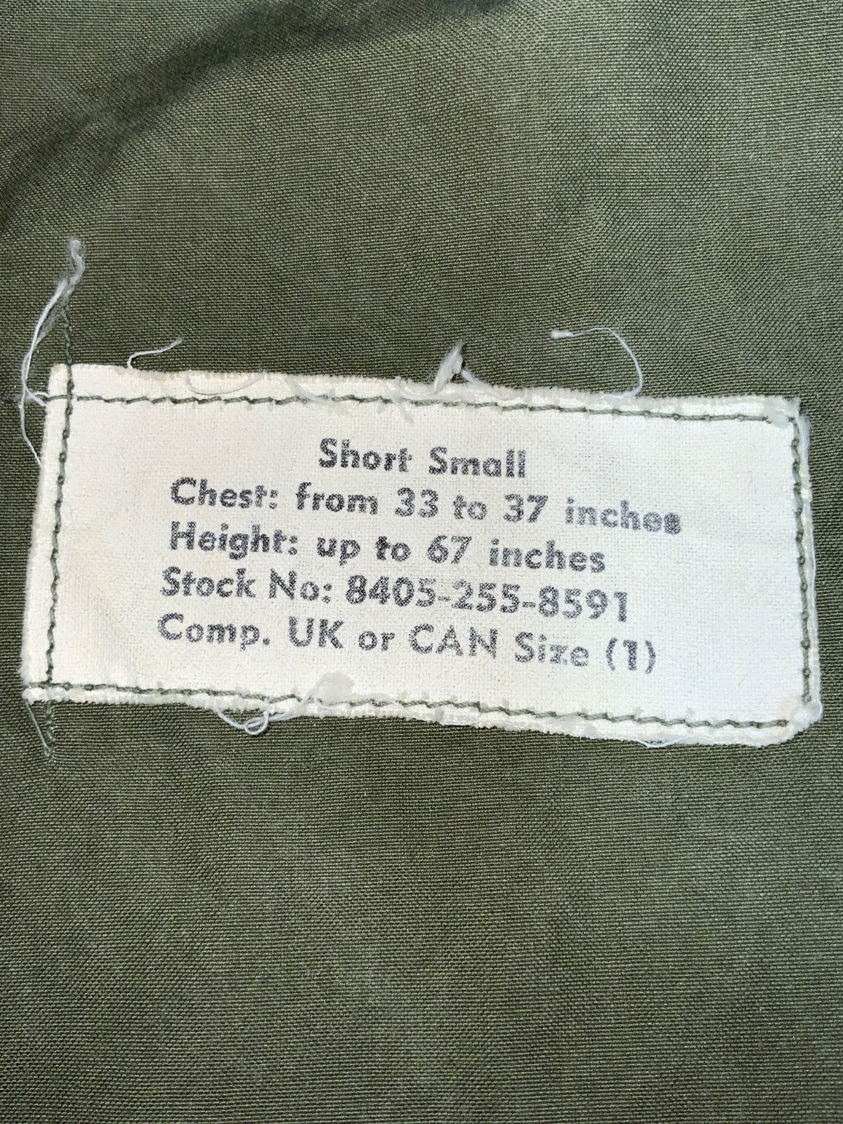 Vintage Us Army Og-107 Jacket Short Small Green Full Zip Vietnam Era 60s 70s