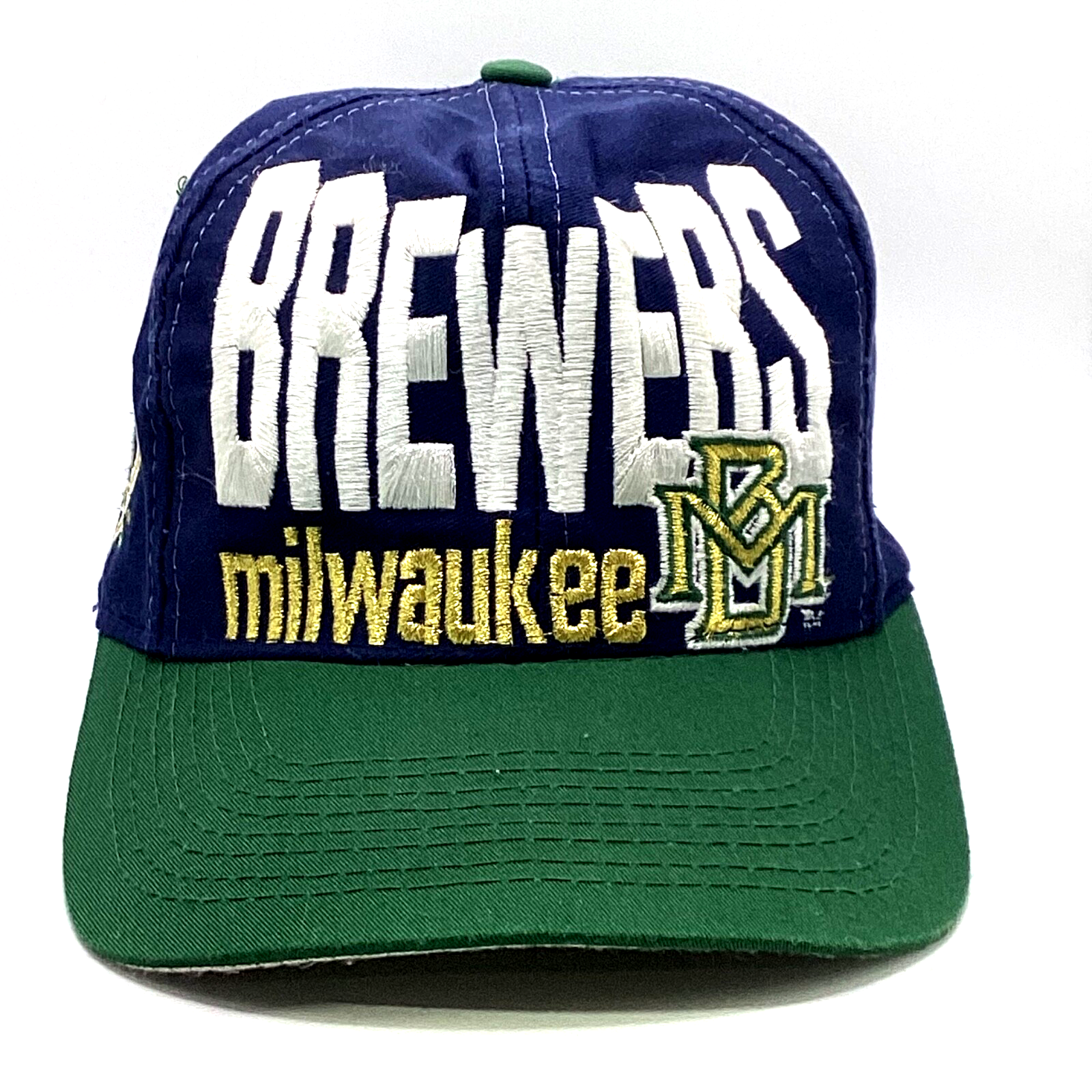Vintage Milwaukee Brewers Logo 7 Script SnapBack Hat Cap Adjustable Mlb