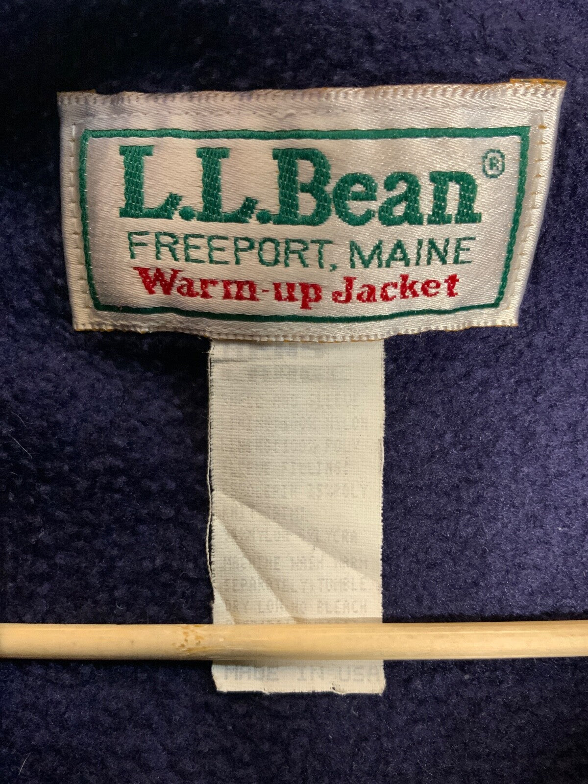 Vintage L.L. Bean Warm Up Jacket Large Yellow Full Zip Fleece Lined Bomber 90s