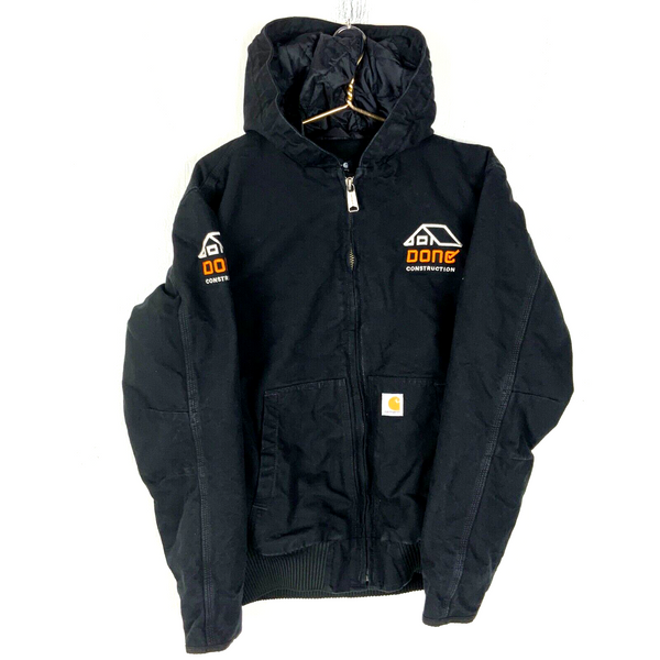 Carhartt Duck Jacket Small Black Full Zip Quilted Workwear