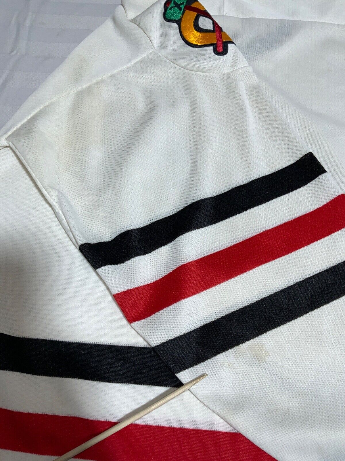 Vintage Chicago Blackhawks Ccm Jersey Large White Made In Canada Nhl Hockey