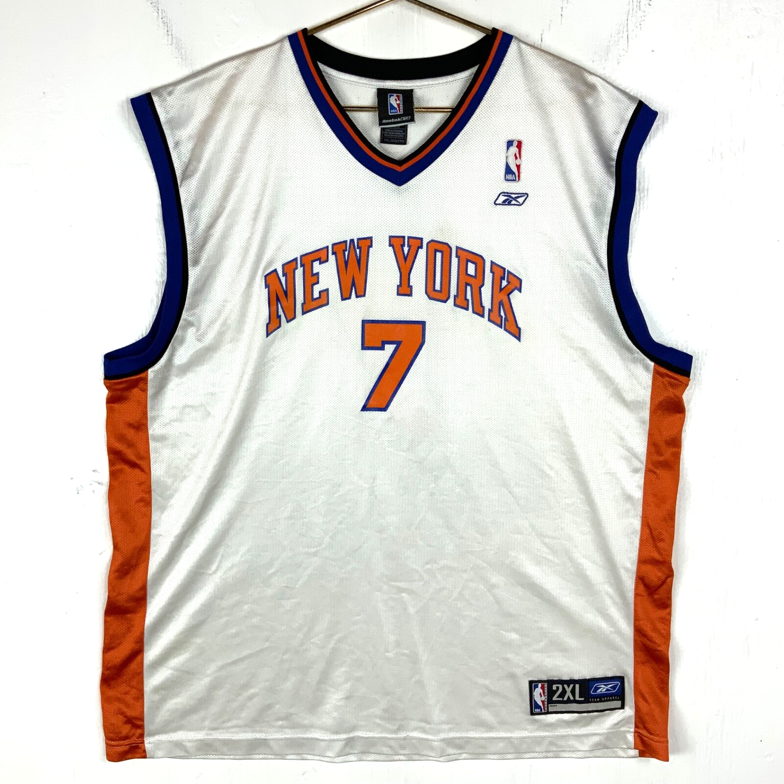 New York Knicks Reebok Jersey 2XL White Nba Basketball Authentics Channing Frye